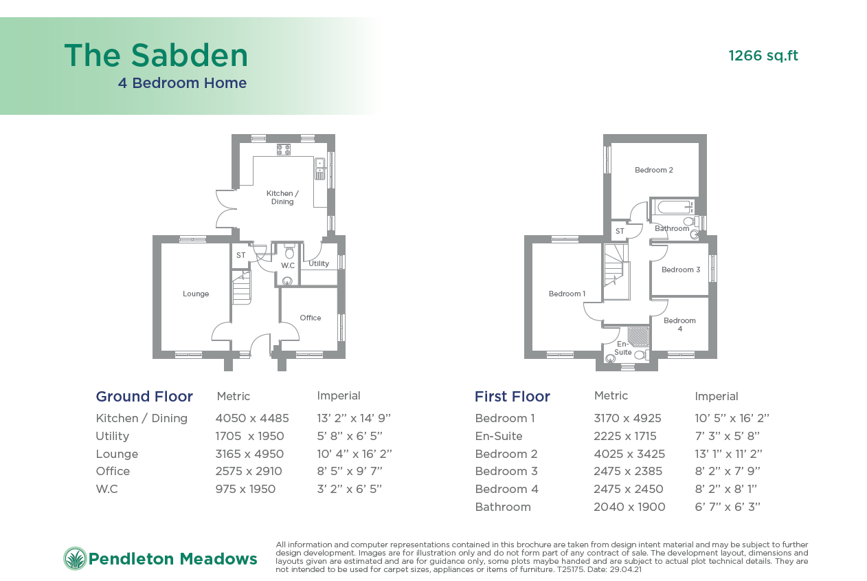 The Sabden Floorplan With Measurments